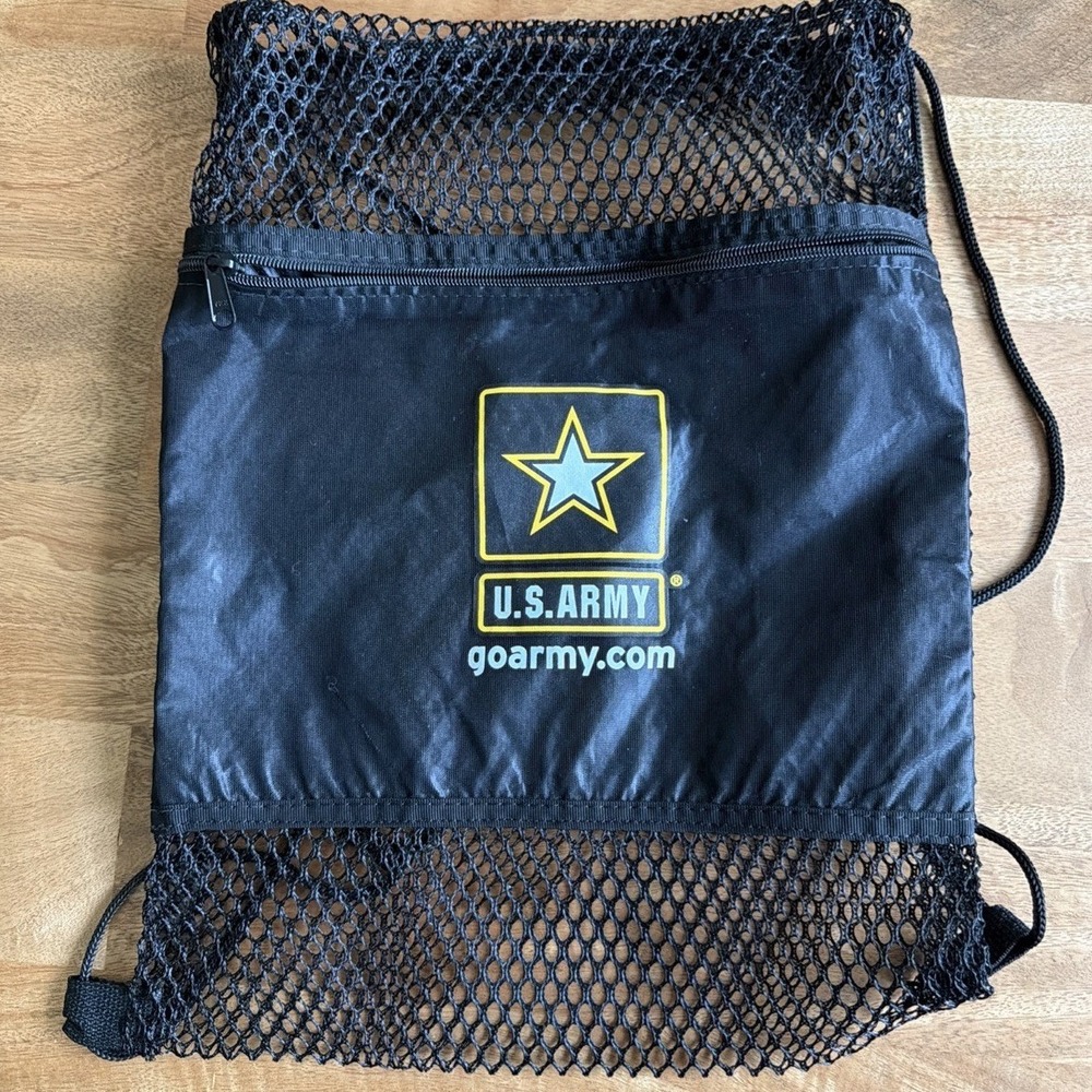US Army Mesh Military Duffle Bag Black Backpack Gym Bag 18" x 14"